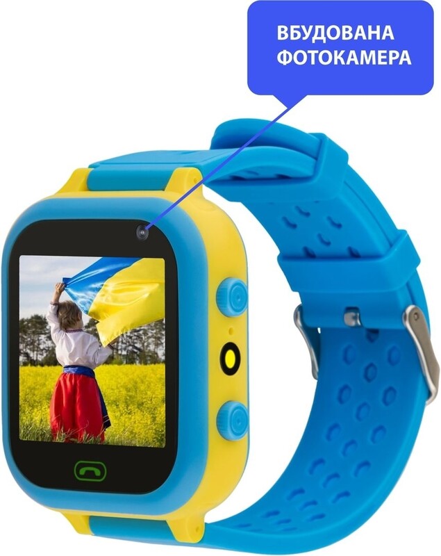 Дитячий смарт-годинник AmiGo GO009 Glory Camera+LED WiFi Blue Yellow