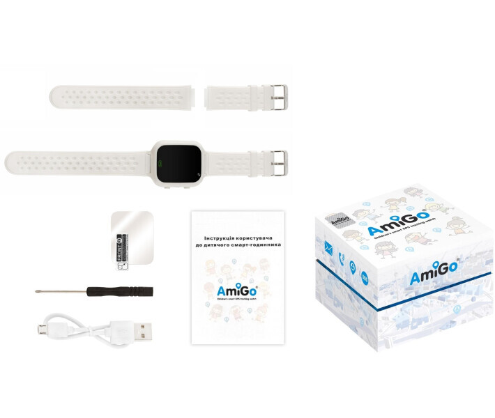 Дитячий смарт-годинник AmiGo GO009 Camera+LED WiFi White