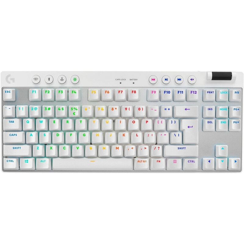 Клавiатура бездротова Logitech G PRO X TKL Lightspeed White Tactile (920-012148)