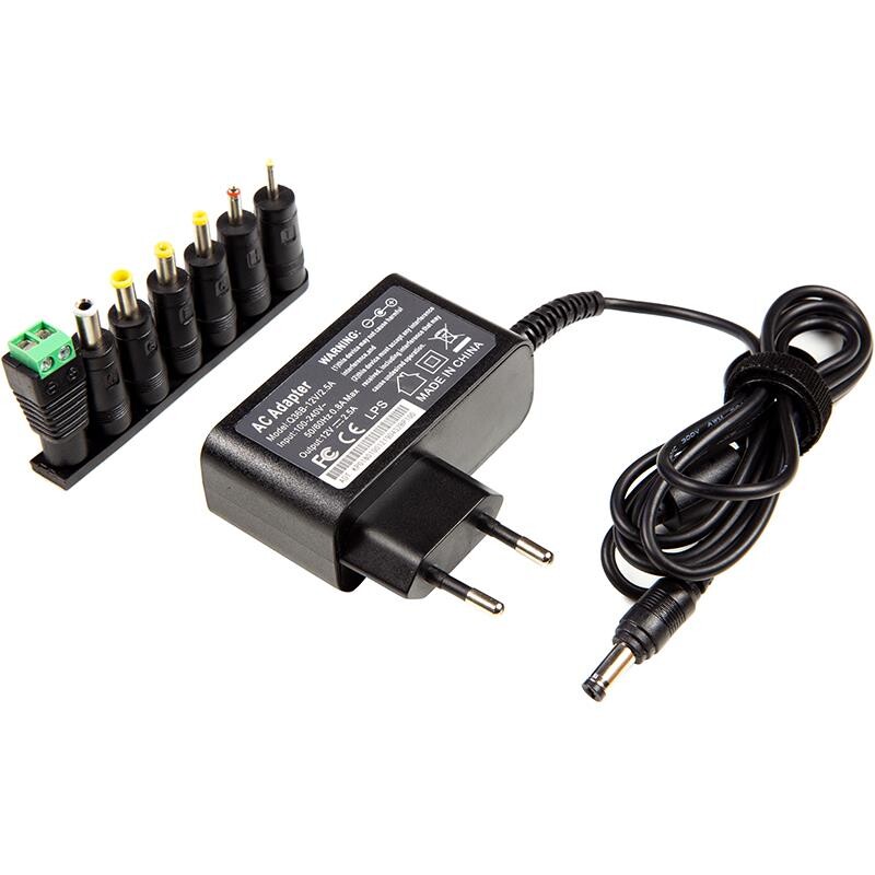 Універсальний блок живлення PowerPlant для ноутбуков 220V, 30W, 12V 2.5A (NA700226)