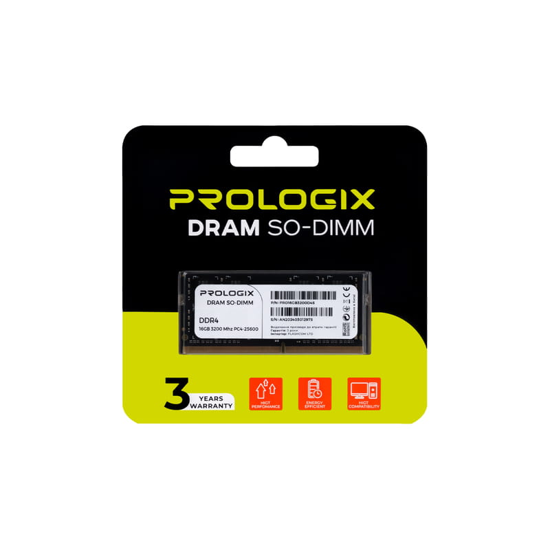 Модуль памяти SO-DIMM DDR4 16GB/3200 Prologix (PRO16GB3200D4S)
