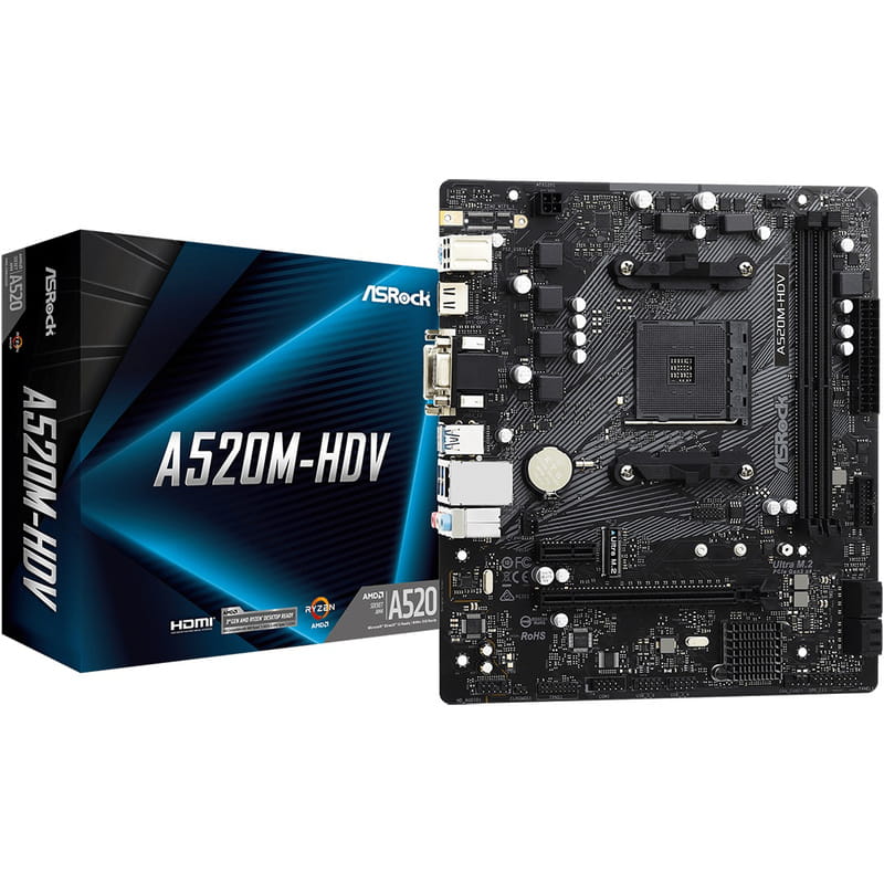 Материнська плата ASRock A520M-HDV Socket AM4