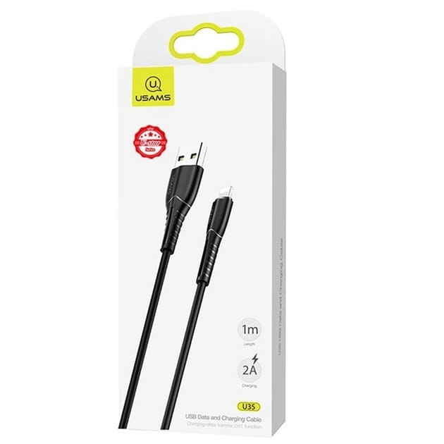 Кабель Usams US-SJ364 USB - Lightning (M/M), 1 м, Black (SJ364USB01)