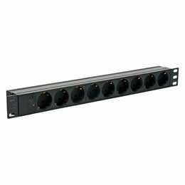Блок розеток Kingda 1U 19" (KD-GER(16)N1009WKPB19A-C14) 9 розеток, без кабелю, чорний