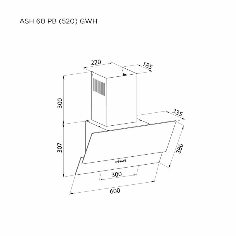 Вытяжка Pyramida ASH 60 PB (520) GWH