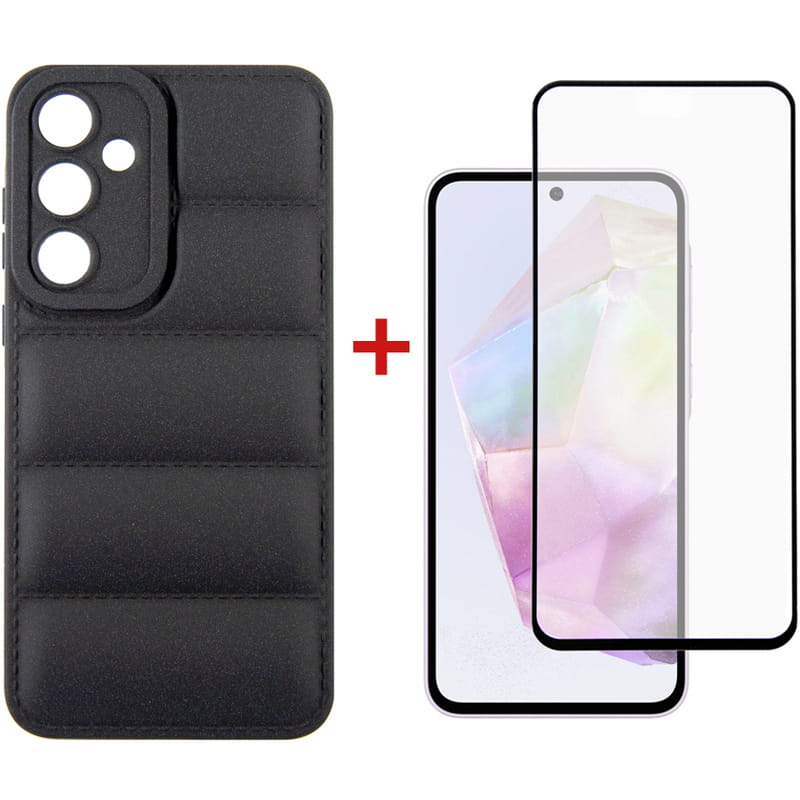 Чeхол-накладка Dengos для Samsung Galaxy A35 SM-A356 Black (DG-KM-56) + защитное стекло