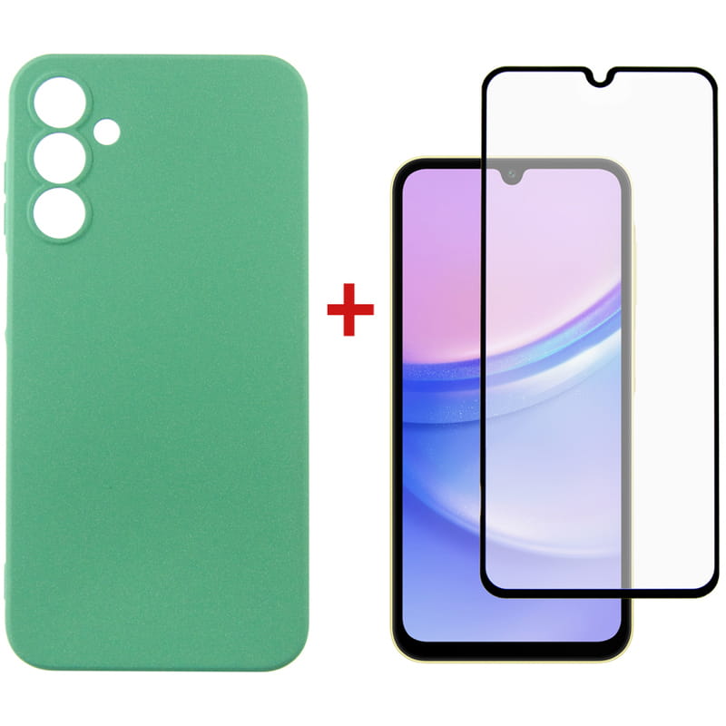 Чохол-накладка Dengos для Samsung Galaxy A15 SM-A155 Mint (DG-KM-59) + захисне скло