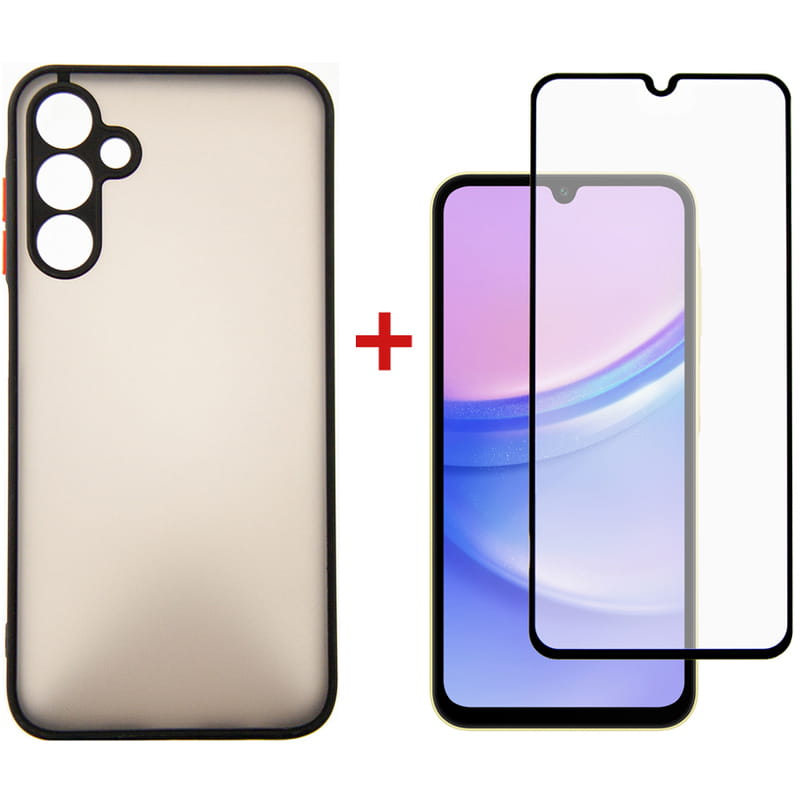 Чохол-накладка Dengos для Samsung Galaxy A25 SM-A256 5G Black (DG-KM-65) + захисне скло
