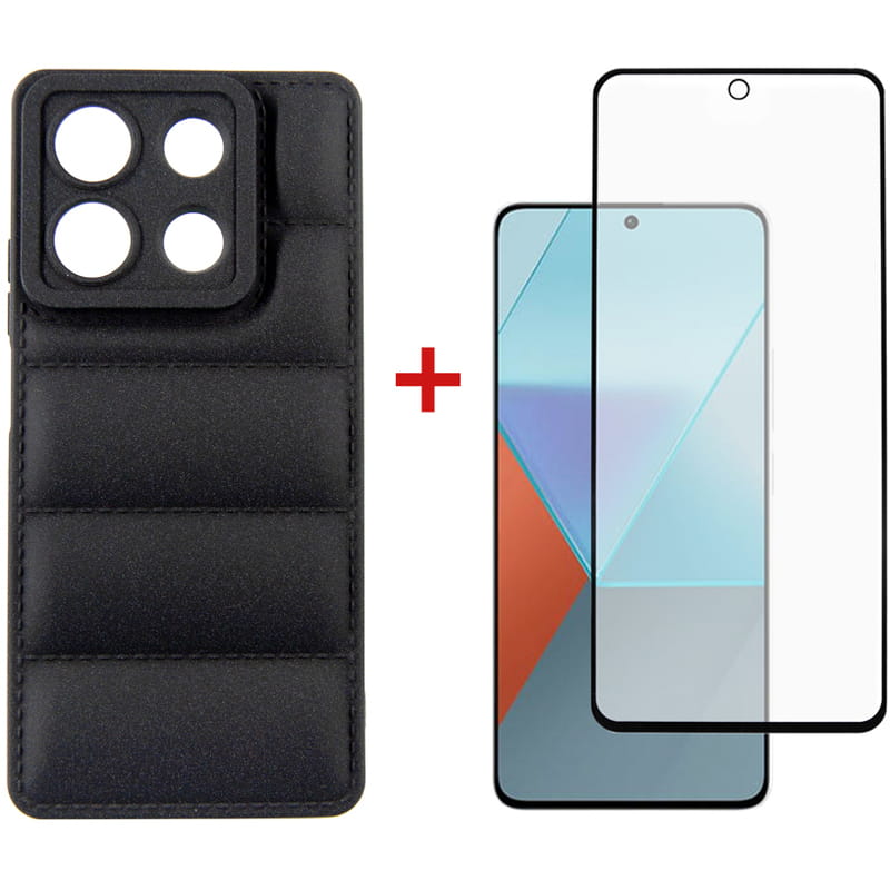 Чeхол-накладка Dengos для Xiaomi Redmi Note 13 5G Black (DG-KM-58) + защитное стекло