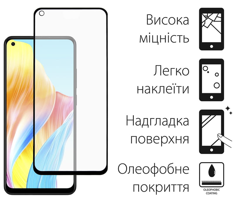 Чeхол-накладка Dengos для Oppo A78 4G Black (DG-KM-03) + защитное стекло