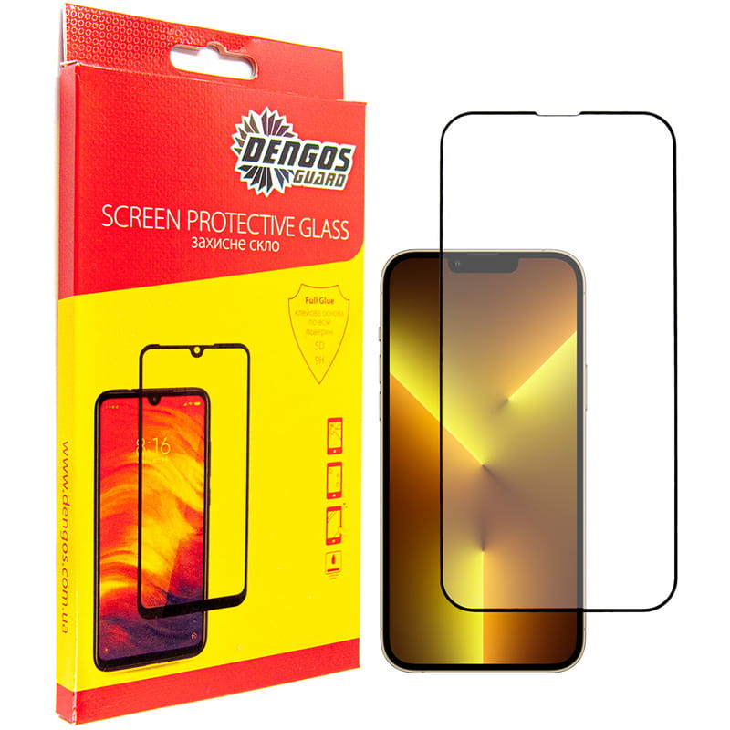 Защитное стекло Dengos для Apple iPhone 13 Black Full Glue (TGFG-316)