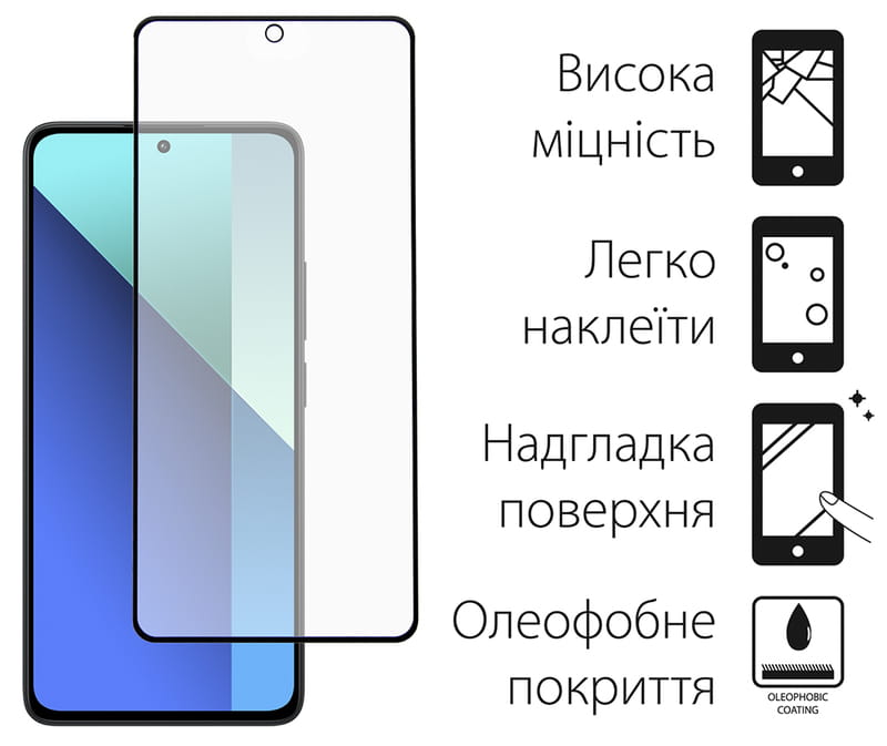 Защитное стекло Dengos для Xiaomi Redmi Note 13 Pro 5G Black Full Glue (TGFG-347)