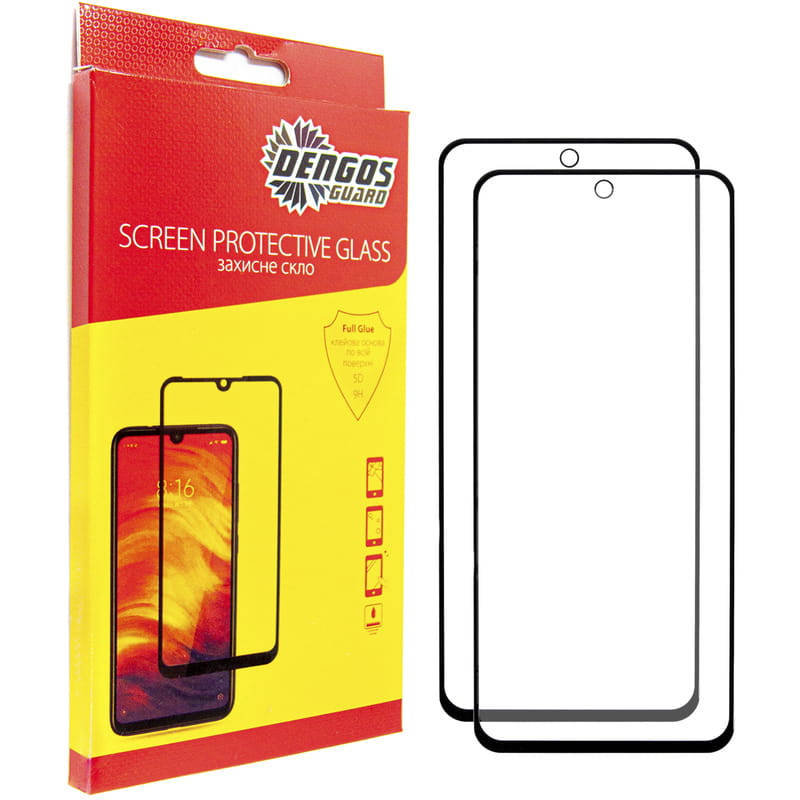 Защитное стекло Dengos для Samsung Galaxy A35 5G SM-A356 Black Full Glue (DG-TG2P-13) 2шт