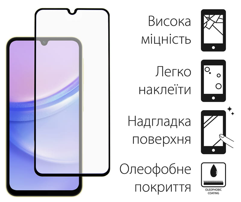 Защитное стекло Dengos для Samsung Galaxy A25 5G SM-A256 Black Full Glue (DG-TG2P-12) 2шт