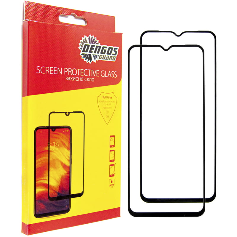 Защитное стекло Dengos для Samsung Galaxy A25 5G SM-A256 Black Full Glue (DG-TG2P-12) 2шт