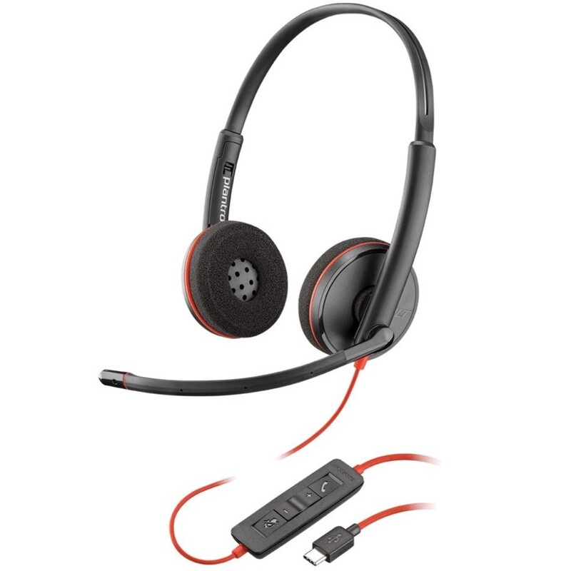 Гарнитура Poly стерео On-ear Blackwire 3220 Black (8X228AA)