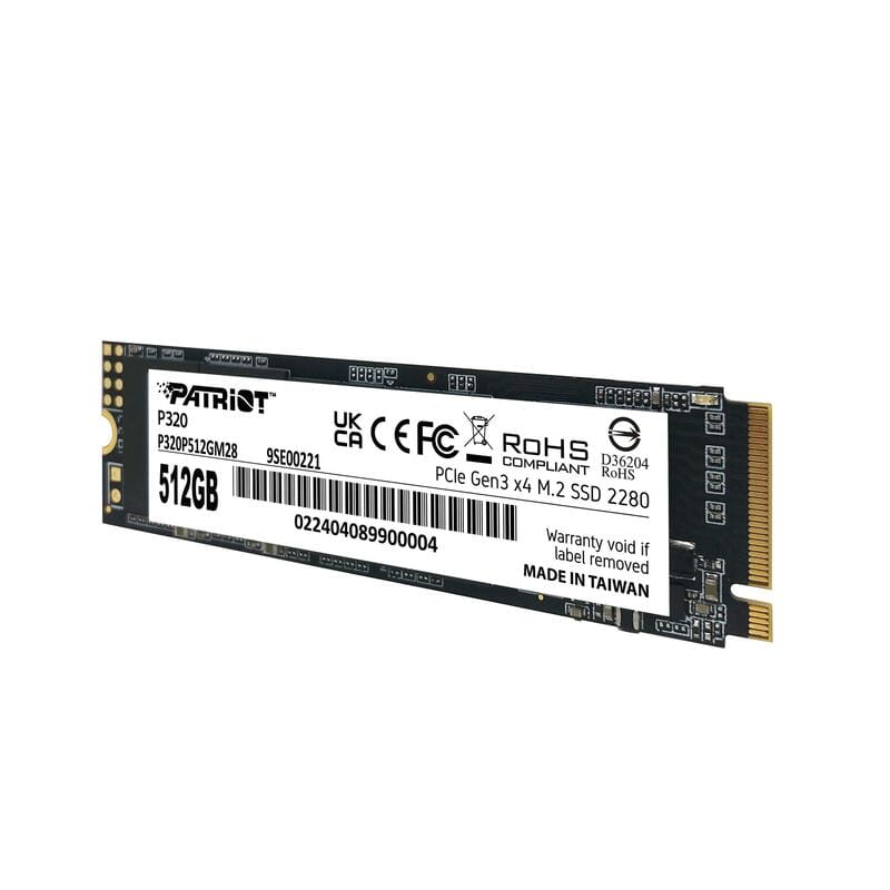 Накопитель SSD  512GB Patriot P320 M.2 2280 PCIe 3.0 x4 NVMe 3D NAND (P320P512GM28)