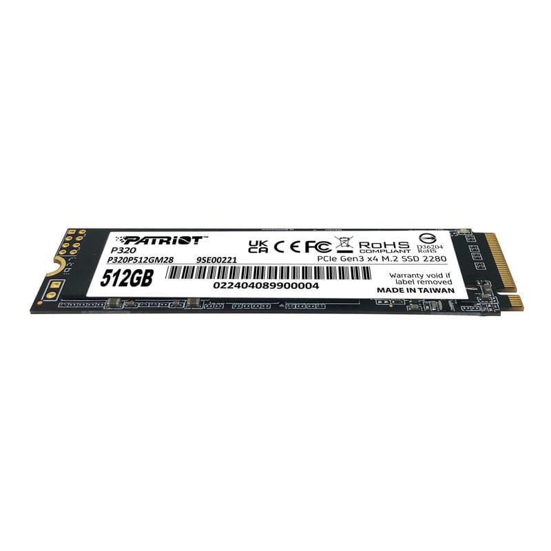 Накопитель SSD  512GB Patriot P320 M.2 2280 PCIe 3.0 x4 NVMe 3D NAND (P320P512GM28)