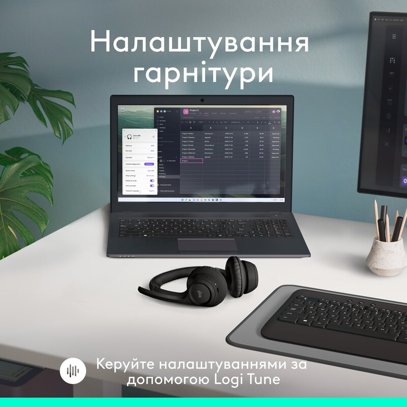 Bluetooth-гарнитура Logitech Zone 300 Wireless Black (981-001407)