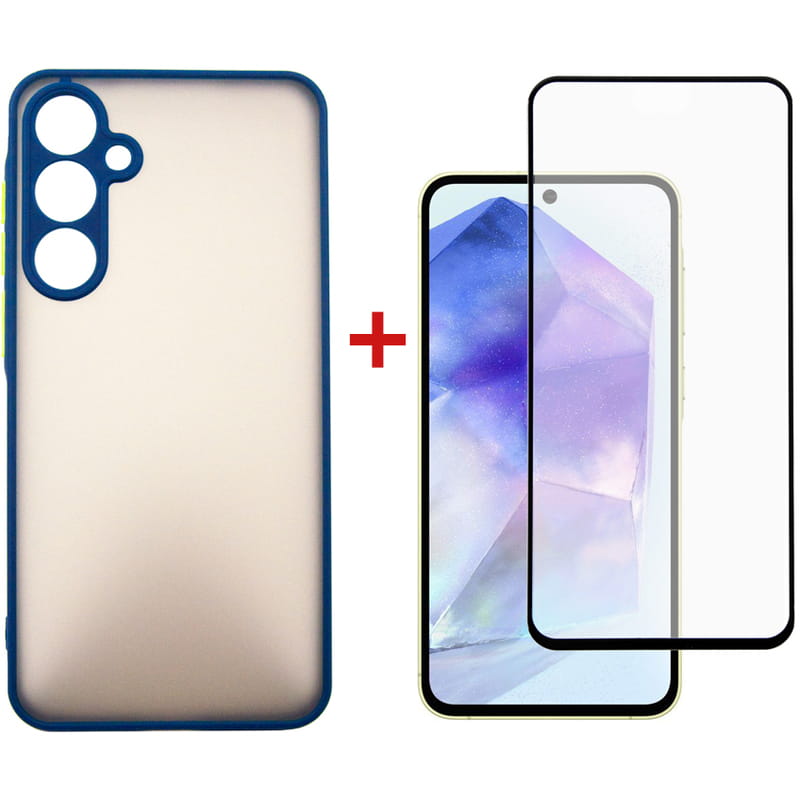 Чохол-накладка Dengos для Samsung Galaxy A55 SM-A556 Blue (DG-KM-93) + захисне скло