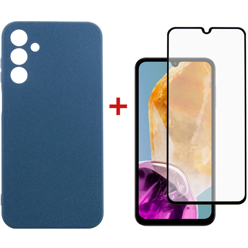Чохол-накладка Dengos для Samsung Galaxy M15 SM-M156 Blue (DG-KM-89) + захисне скло