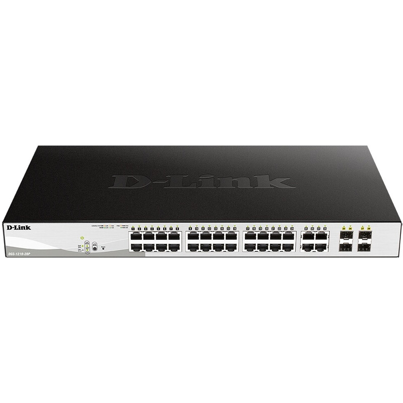 Коммутатор D-Link DGS-1210-28P (24port 1GE PoE, 4x1GE/SFP, WebSmart)