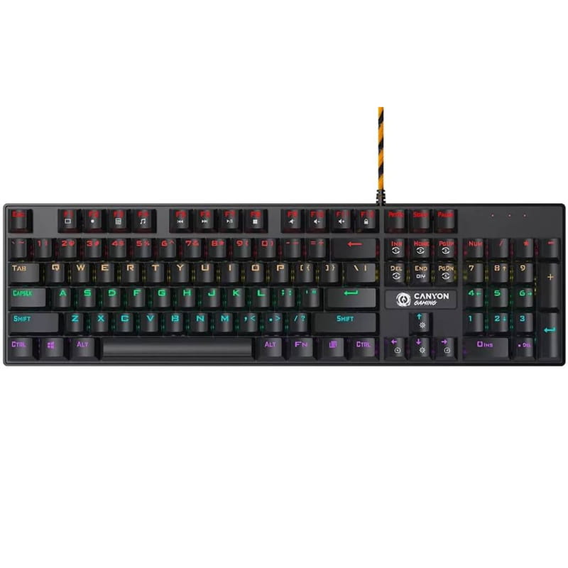 Клавиатура Canyon Deimos GK-4 Rainbow LED ENG/UKR USB Black (CND-SKB4-US)