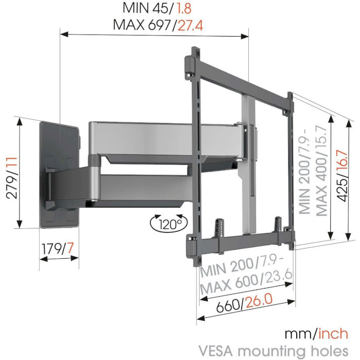 Кронштейн Vogels TVM 5855 Black (VESA600х400)