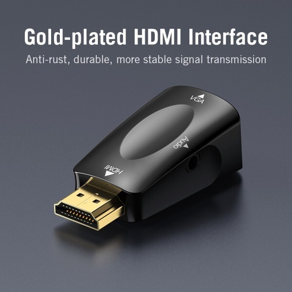 Адаптер Vention HDMI - VGA+3.5 мм (M/F), Black (AIDB0)