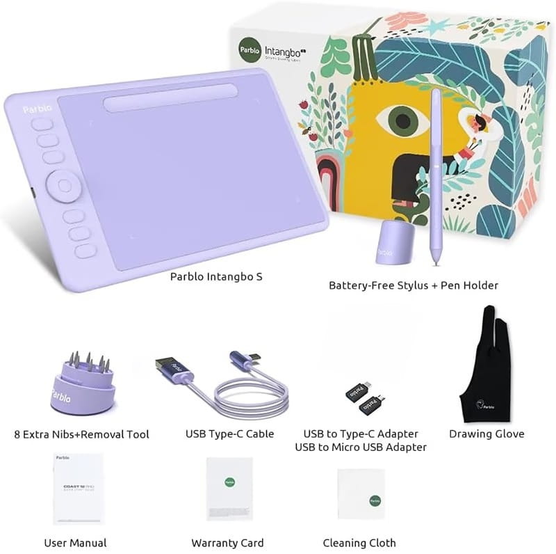Графічний планшет Parblo Intangbo S Purple