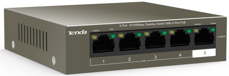 Комутатор Tenda TEF1105P-4-63W