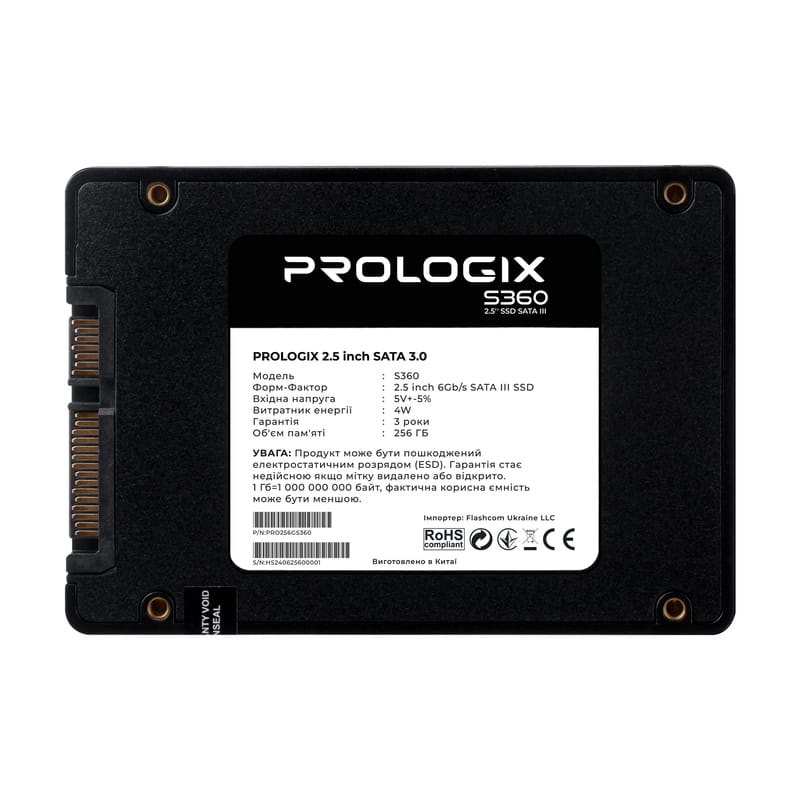 Накопитель SSD  256GB Prologix S360 2.5" SATAIII 3D TLC (PRO256GS360)