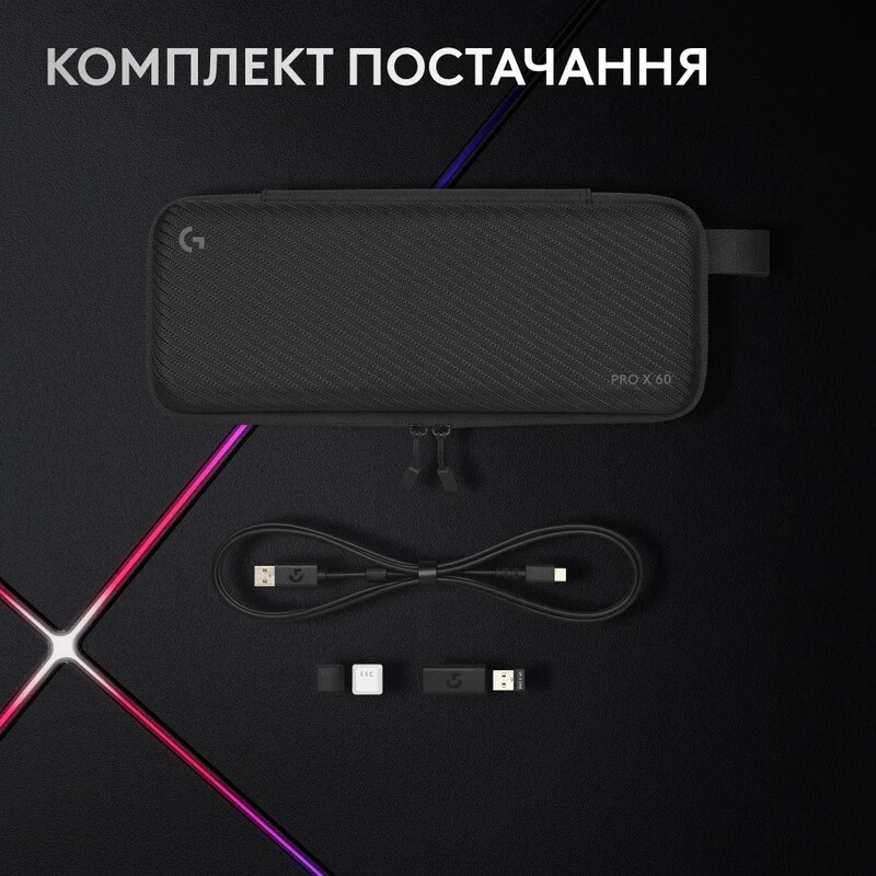 Клавiатура бездротова Logitech G PRO X 60 TKL GX Optical Tactile Black (920-011911)