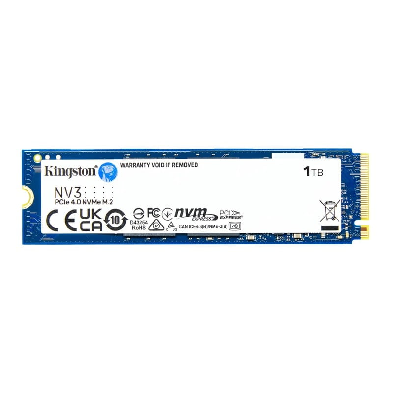 Накопитель SSD 1TB M.2 NVMe Kingston NV3 M.2 2280 PCIe Gen4.0 x4 (SNV3S/1000G)