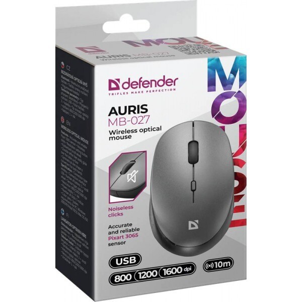 Мышь беспроводная Defender Auris MB-027 Grey (52029)