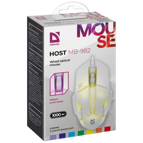 Миша Defender Host MB-982 White (52983)