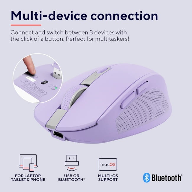 Миша бездротова Trust Ozaa Compact Multi-Device Purple (25384)