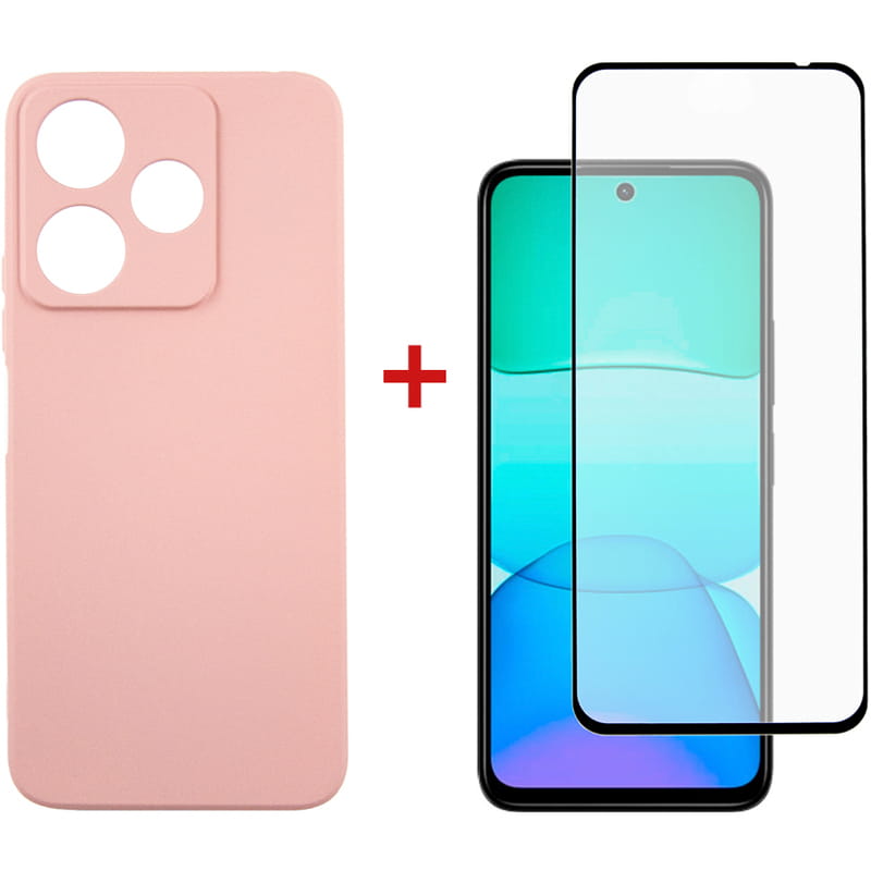 Чeхол-накладка Dengos для Xiaomi Redmi 13 4G Pink (DG-KM-99) + защитное стекло