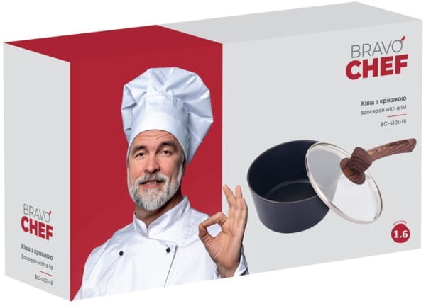 Ківш із кришкою Bravo Chef 18 см 1.6 л (BC-4101-18)