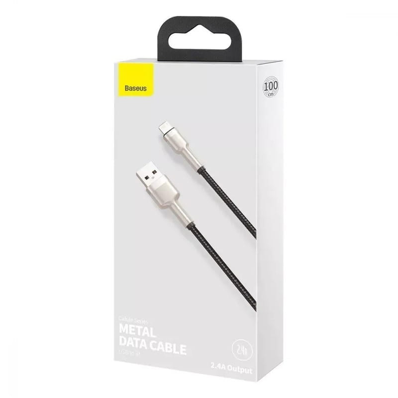 Кабель Baseus Cafule Metal USB - Lightning, 2.4A, 1м White (6953156202252)