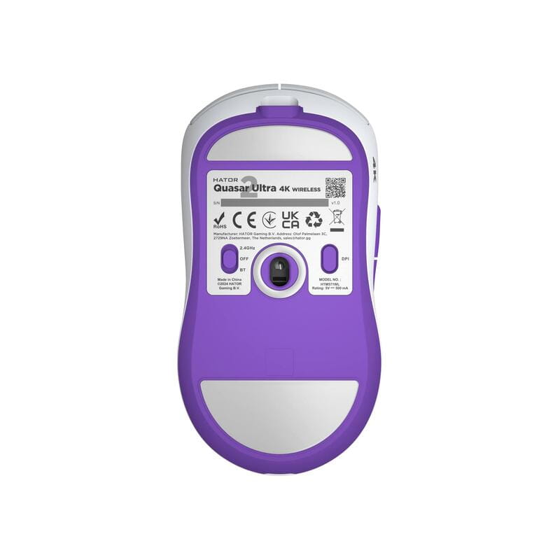 Миша бездротова Hator Quasar 2 Ultra 4K Wireless White/Lilac (HTM571WL)