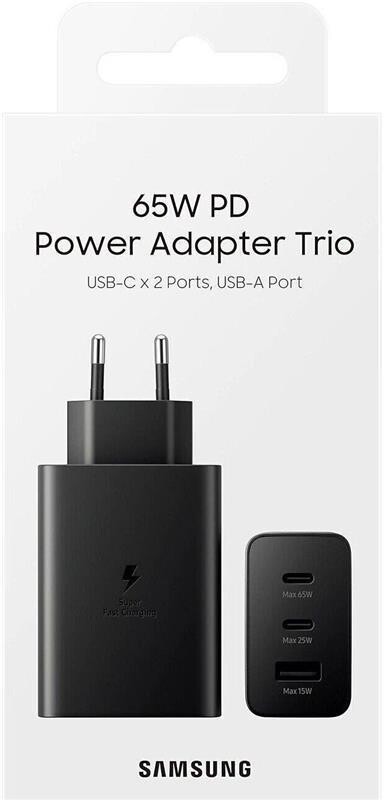 Сетевое зарядное устройство Samsung Trio 65W Black (EP-T6530NBEGEU)