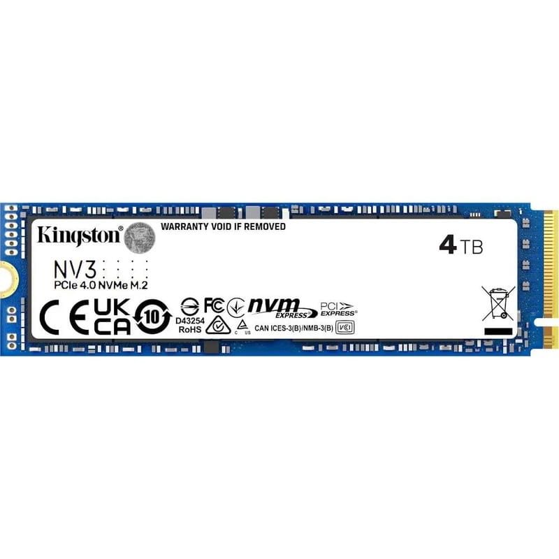 Накопичувач SSD 4TB M.2 NVMe Kingston NV3 M.2 2280 PCIe Gen4.0 x4 (SNV3S/4000G)