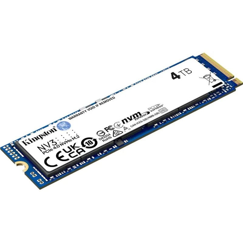 Накопичувач SSD 4TB M.2 NVMe Kingston NV3 M.2 2280 PCIe Gen4.0 x4 (SNV3S/4000G)