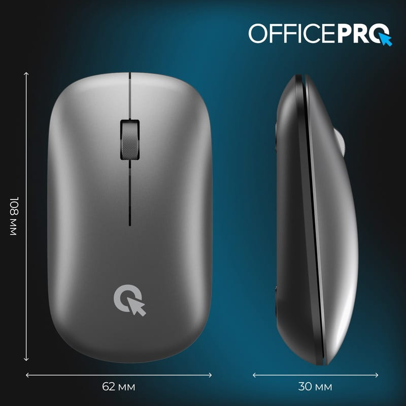 Мышь беспроводная OfficePro M225G Silent Click Wireless Gray