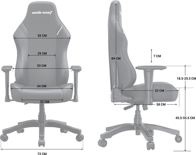 Крісло для геймерів Anda Seat Luna Size L Grey (AD18-44-G-F)
