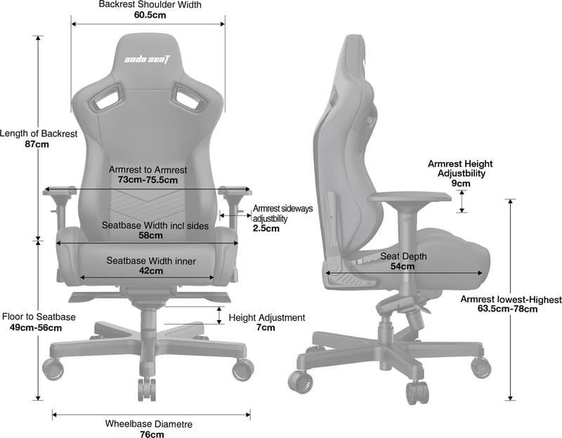 Крісло для геймерів Anda Seat Kaiser 2 Size XL Black/Maroon (AD12XL-02-AB-PV/C-A05)