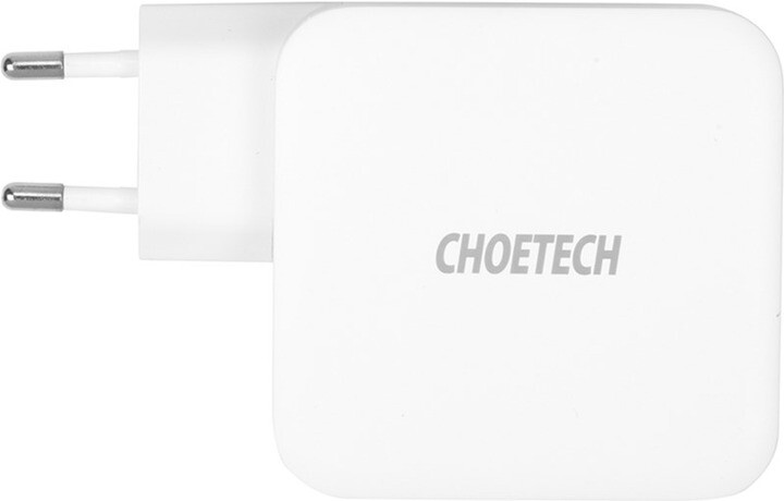 Сетевое зарядное устройство Choetech GaN 2хUSB Type-C PD100W White (PD6008)