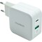 Фото - Сетевое зарядное устройство Choetech GaN USB Type-C, USB Type-A 65W PD 3.0 QC 3.0 White (PD8002) | click.ua
