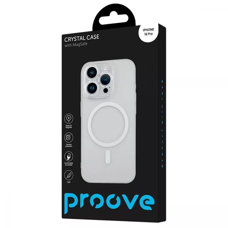 Чохол-накладка Proove Crystal Case with Magnetic Ring для Apple iPhone 16 Pro Transparent (PCCCIP16P001)